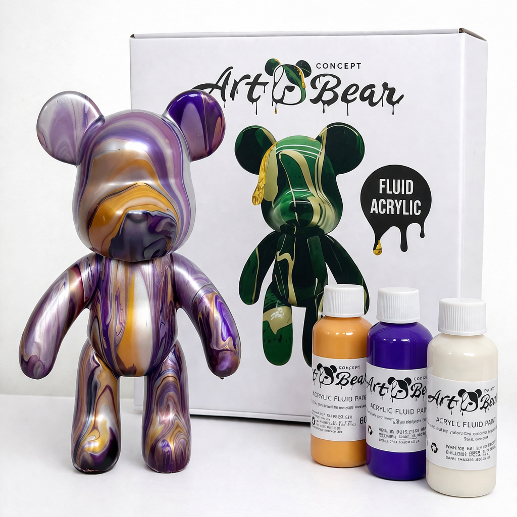 Art Bear DIY Pouring Set - Kreatives Painting Erlebnis für Kinder & Erwachsene
