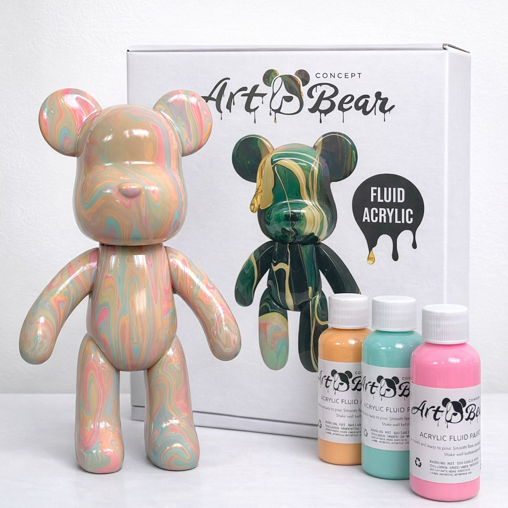 Art Bear DIY Pouring Set - Kreatives Painting Erlebnis für Kinder & Erwachsene
