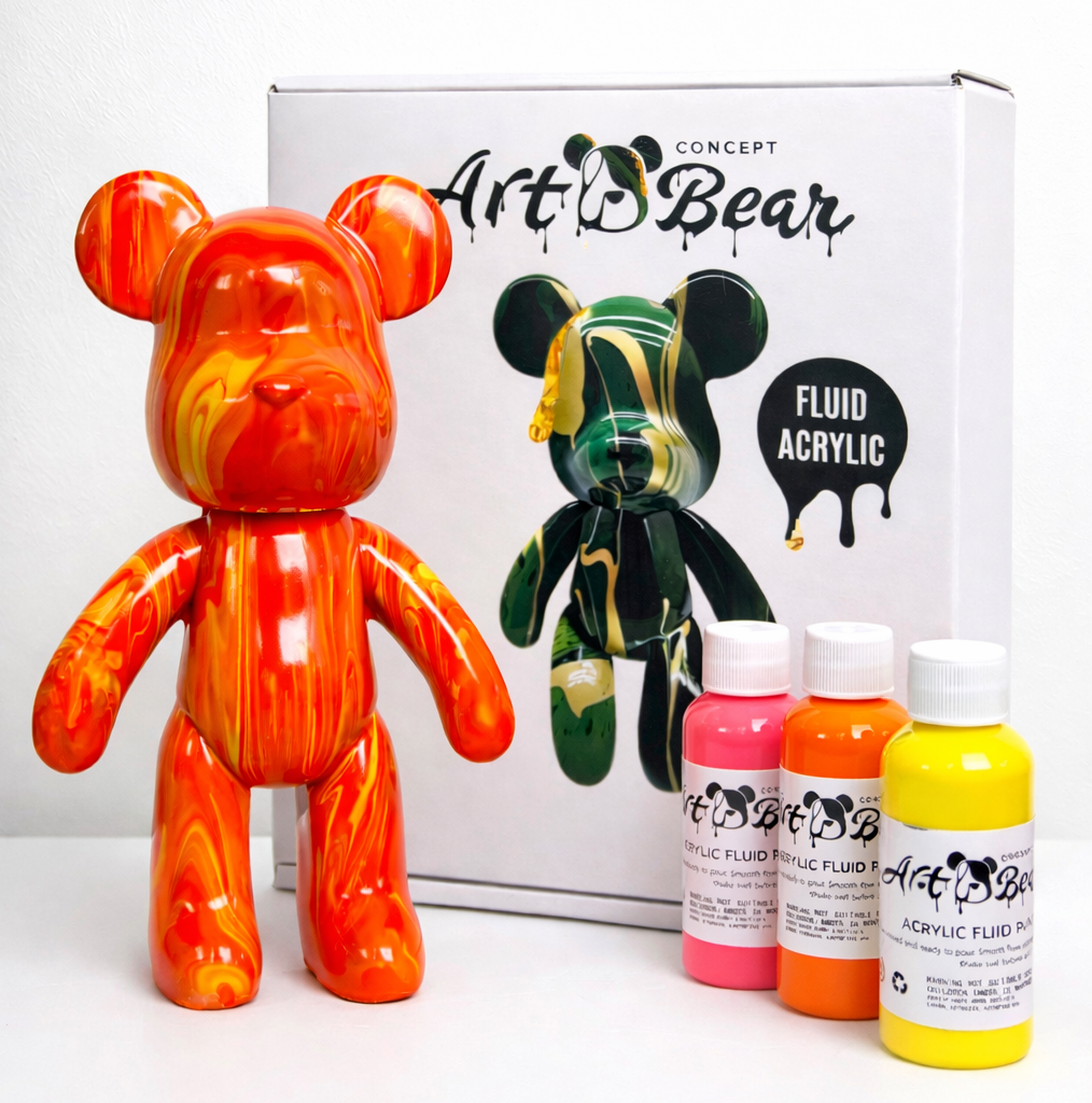 Art Bear DIY Pouring Set - Kreatives Painting Erlebnis für Kinder & Erwachsene