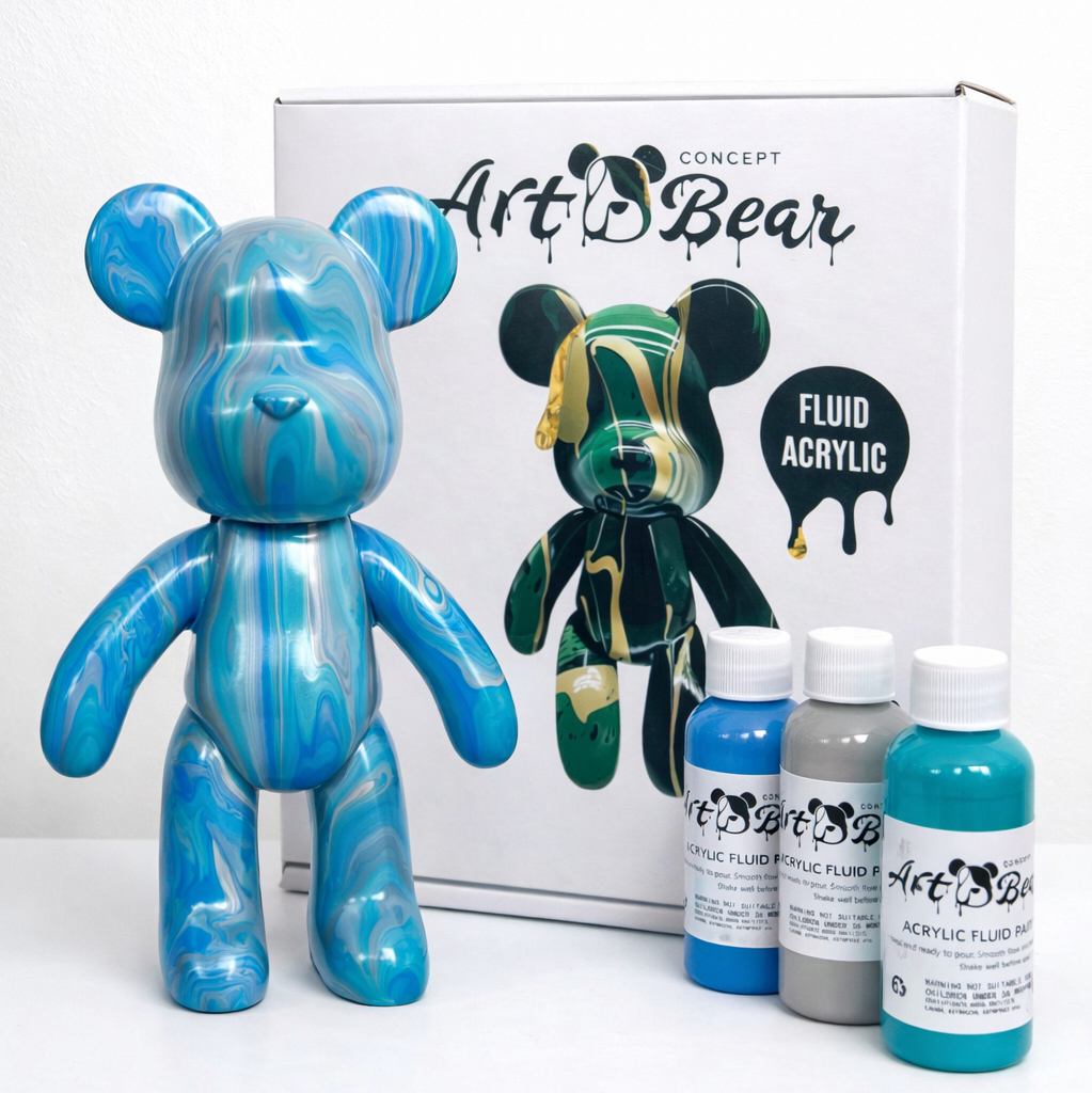 Art Bear DIY Pouring Set - Kreatives Painting Erlebnis für Kinder & Erwachsene