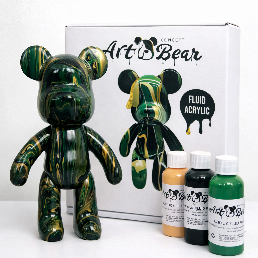 Art Bear DIY Pouring Set - Kreatives Painting Erlebnis für Kinder & Erwachsene